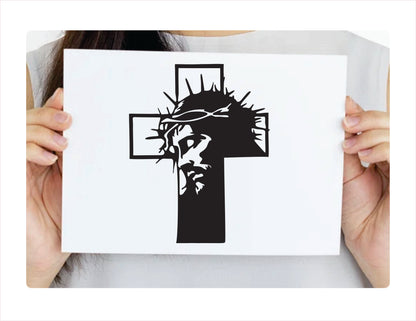 Jesus Mirror Black Vinyl Decal Sticker