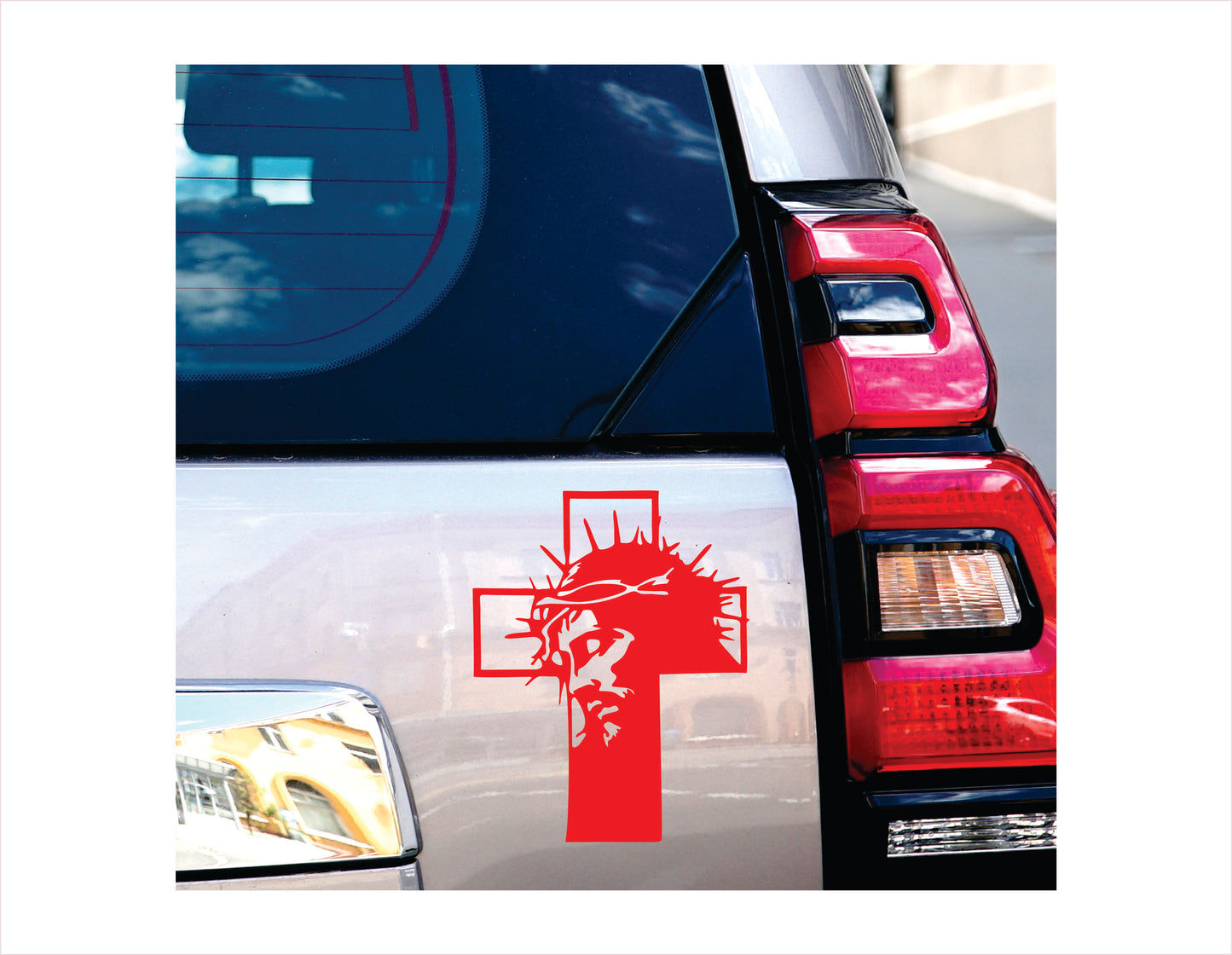 Jesus Mirror Red Vinyl Decal Sticker