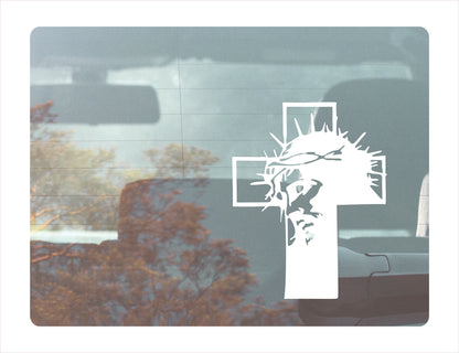 Jesus Mirror White Vinyl Decal Sticker