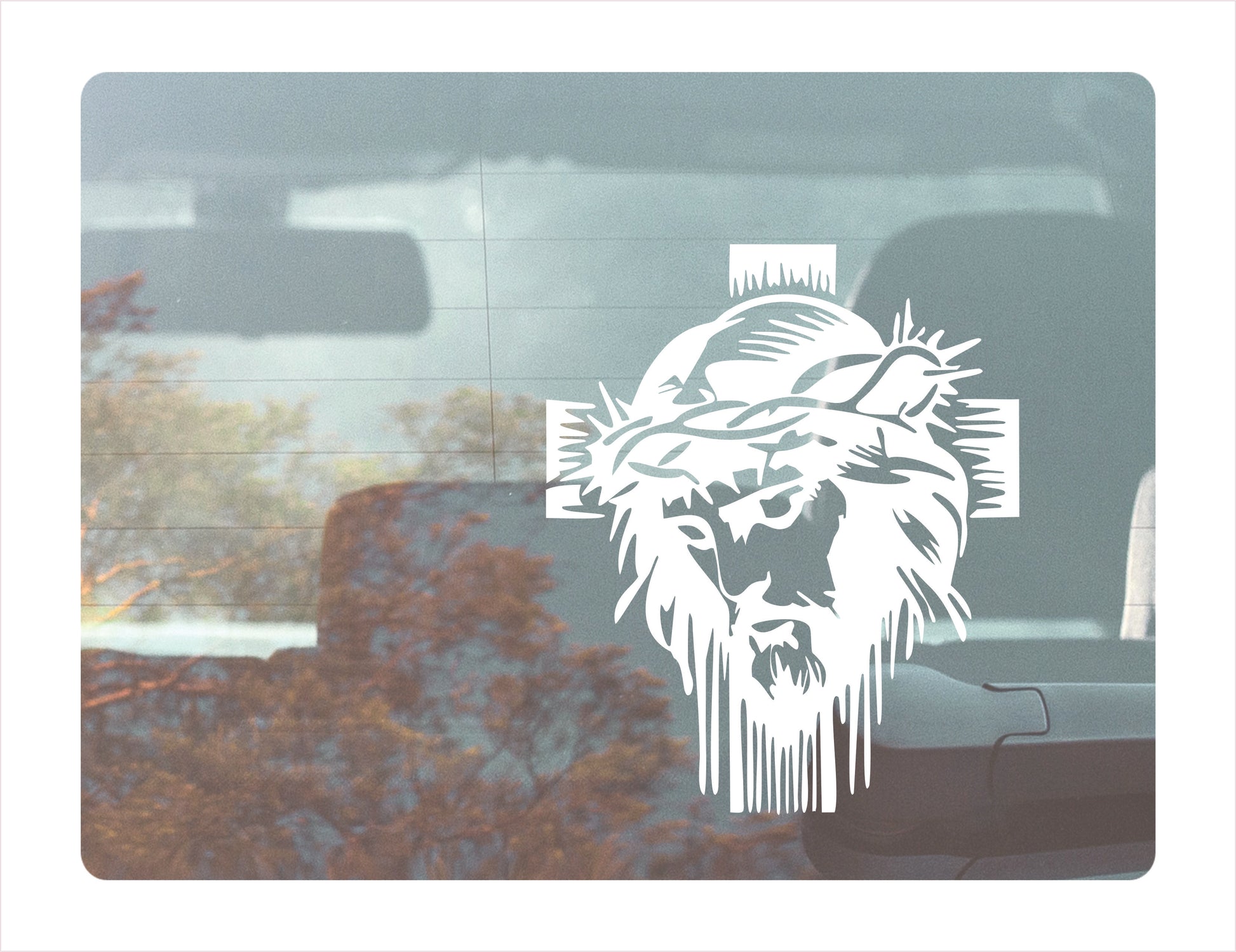 Jesus is the way White Vinyl Decal Sticker