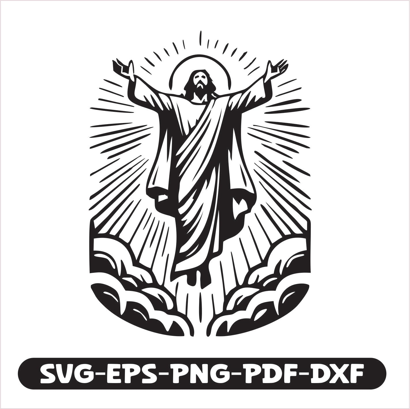Jesus Praising SVG EPS PNG PDF DXF Cutting File