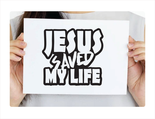 Jesus saved my life black decal sticker 