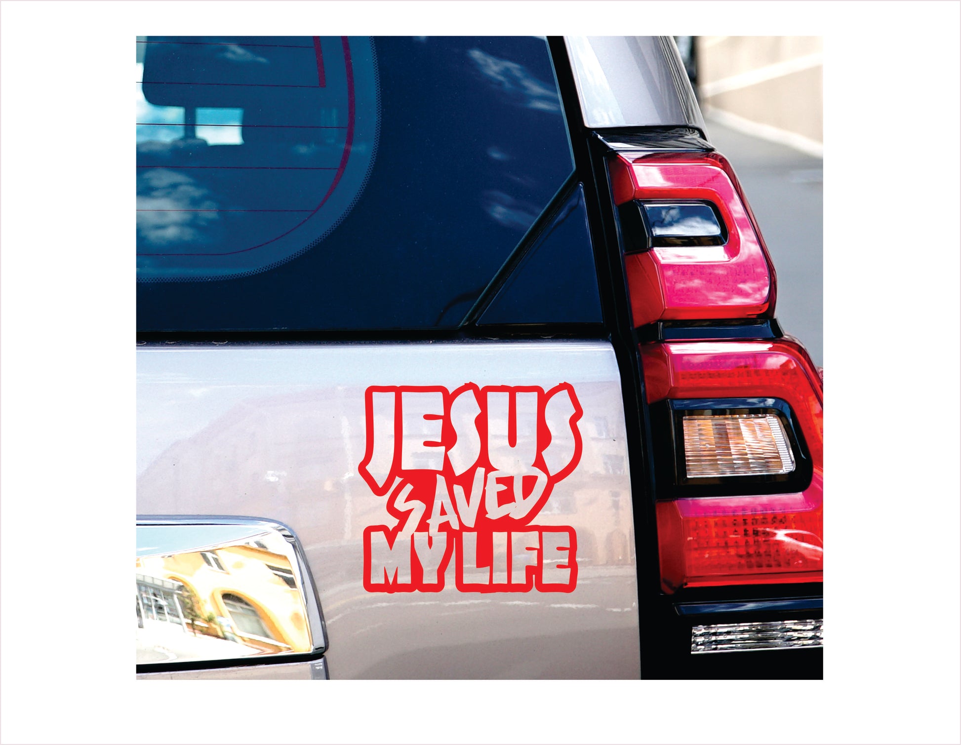 Jesus saved my life red decal sticker 