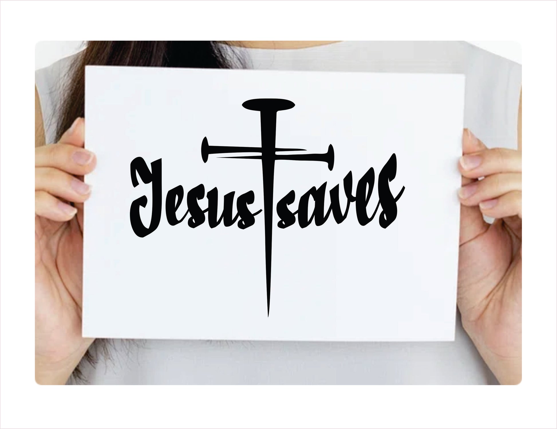 Jesus Saves black decal sticker
