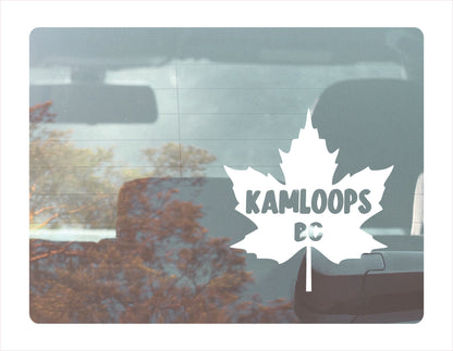 Kamloops British Columbia maple leaf Canada White Decal Sticker