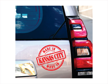 Made in Kansas city Kansas Usa decal sticker red decal