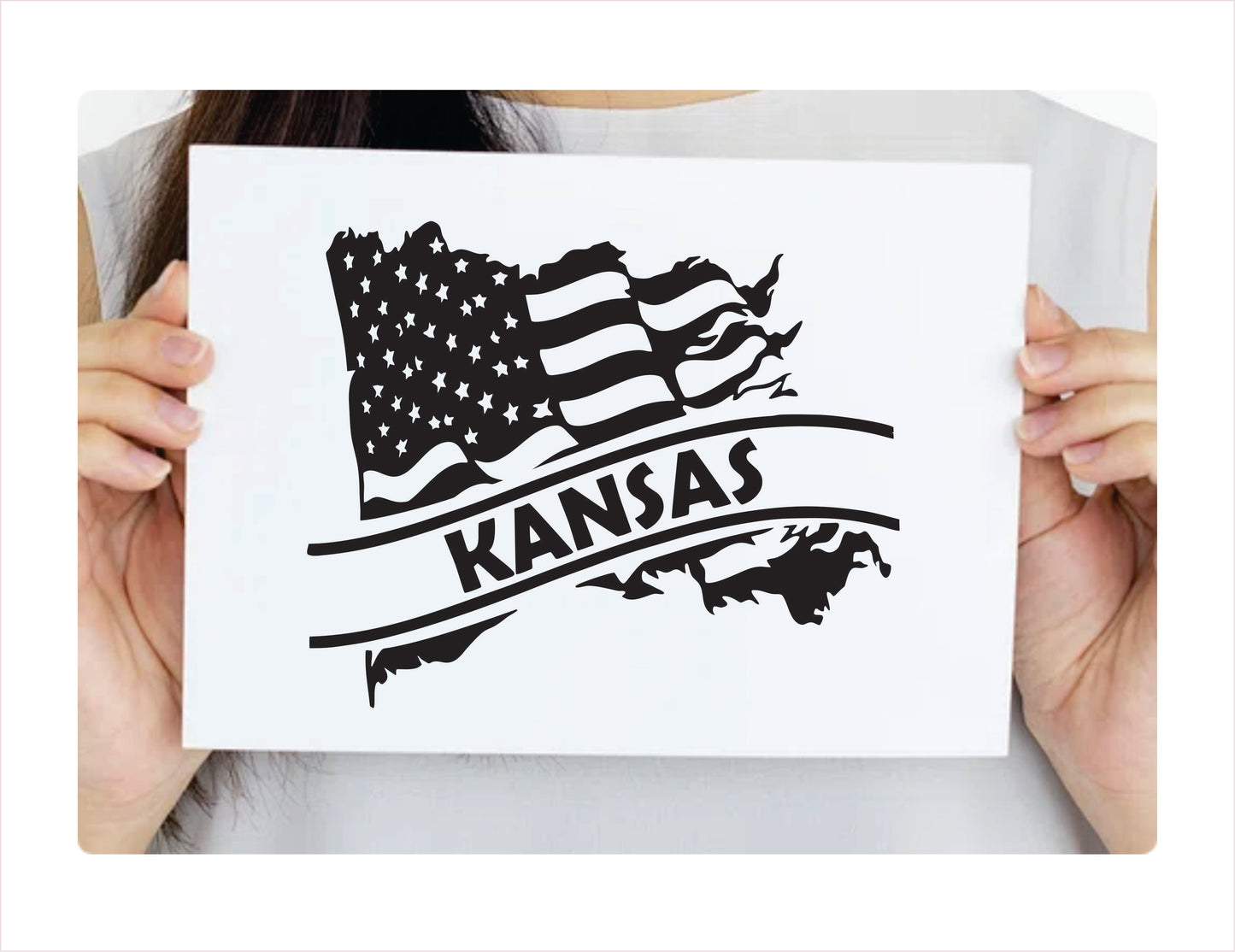 Kansas State Usa Black Decal Sticker