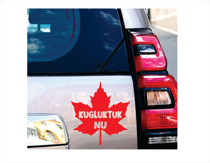 Kugluktuk Nunavut maple leaf Canada Red Decal Sticker