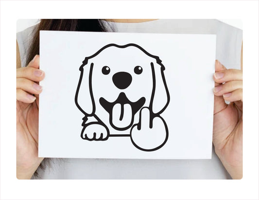 Labrador Dog Middle Finger Decal Sticker - FREE shipping