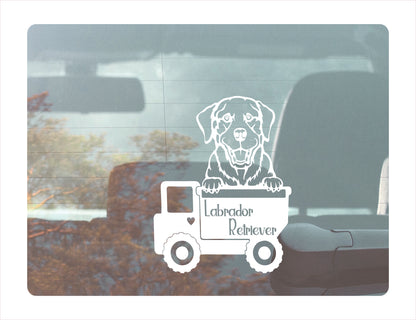 LABRADOR RETRIEVER DOG Truck White Vinyl Decal Sticker