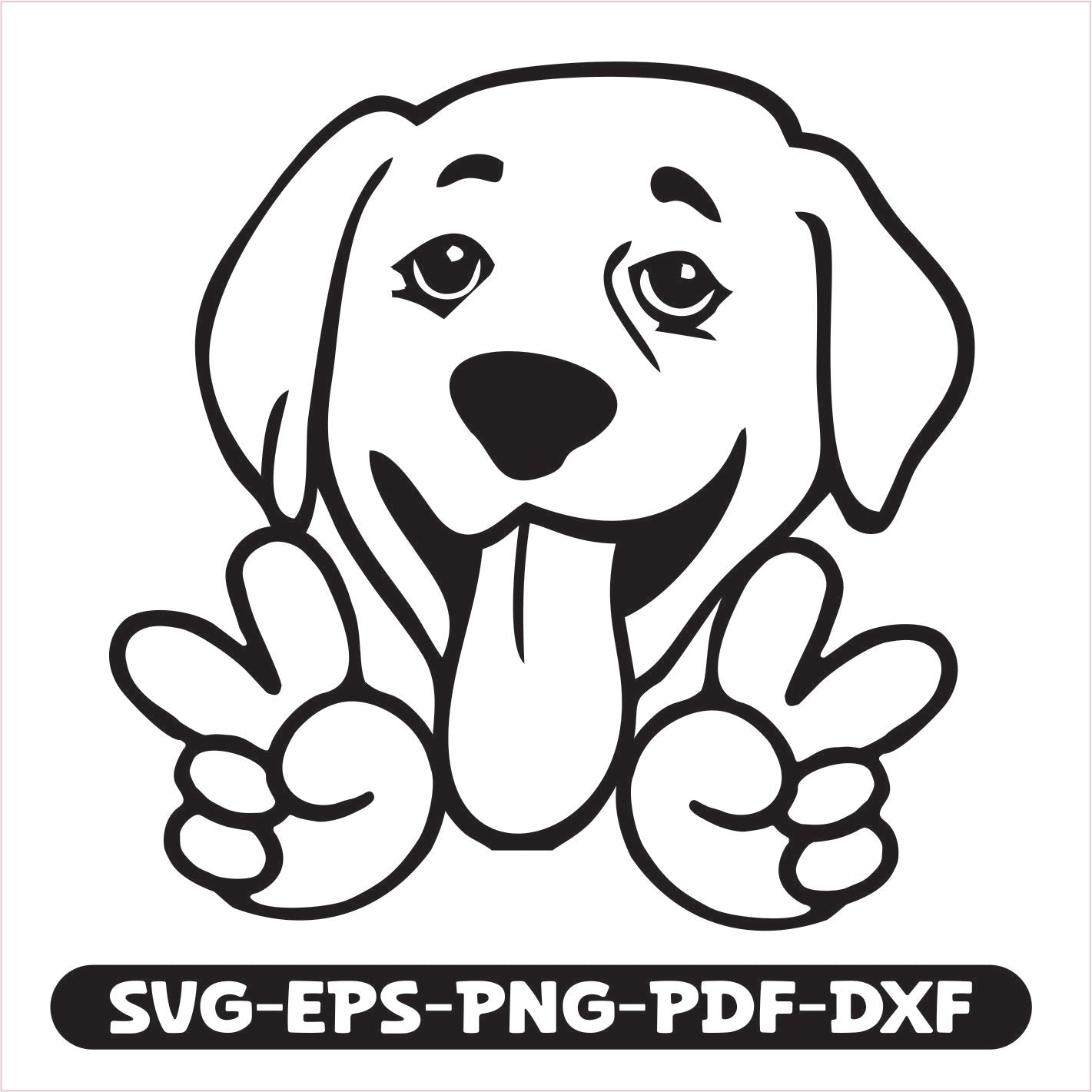 Labrador Peace SVG EPS PNG PDF DXF Cutting File