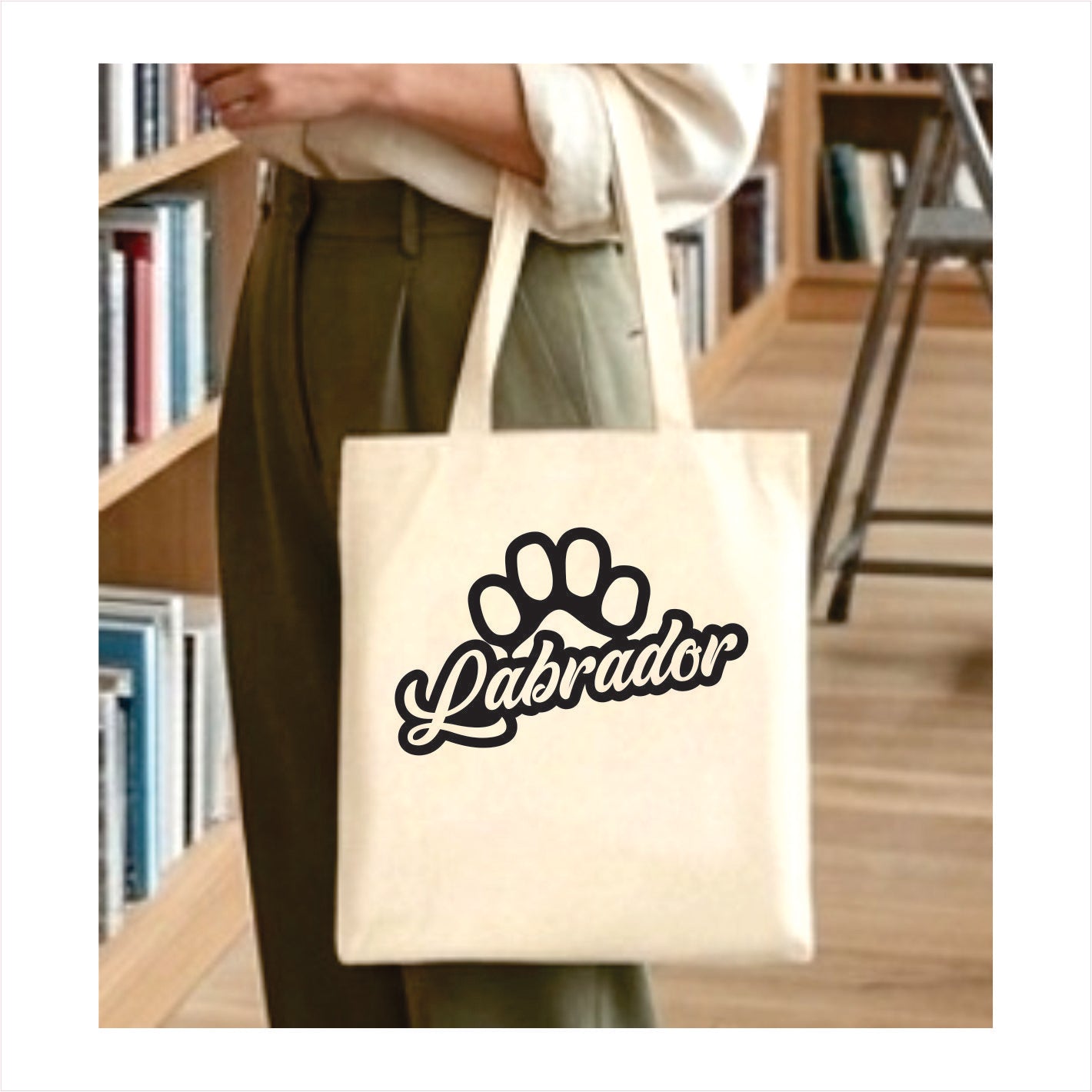 Labrador dog paw tote bag 1