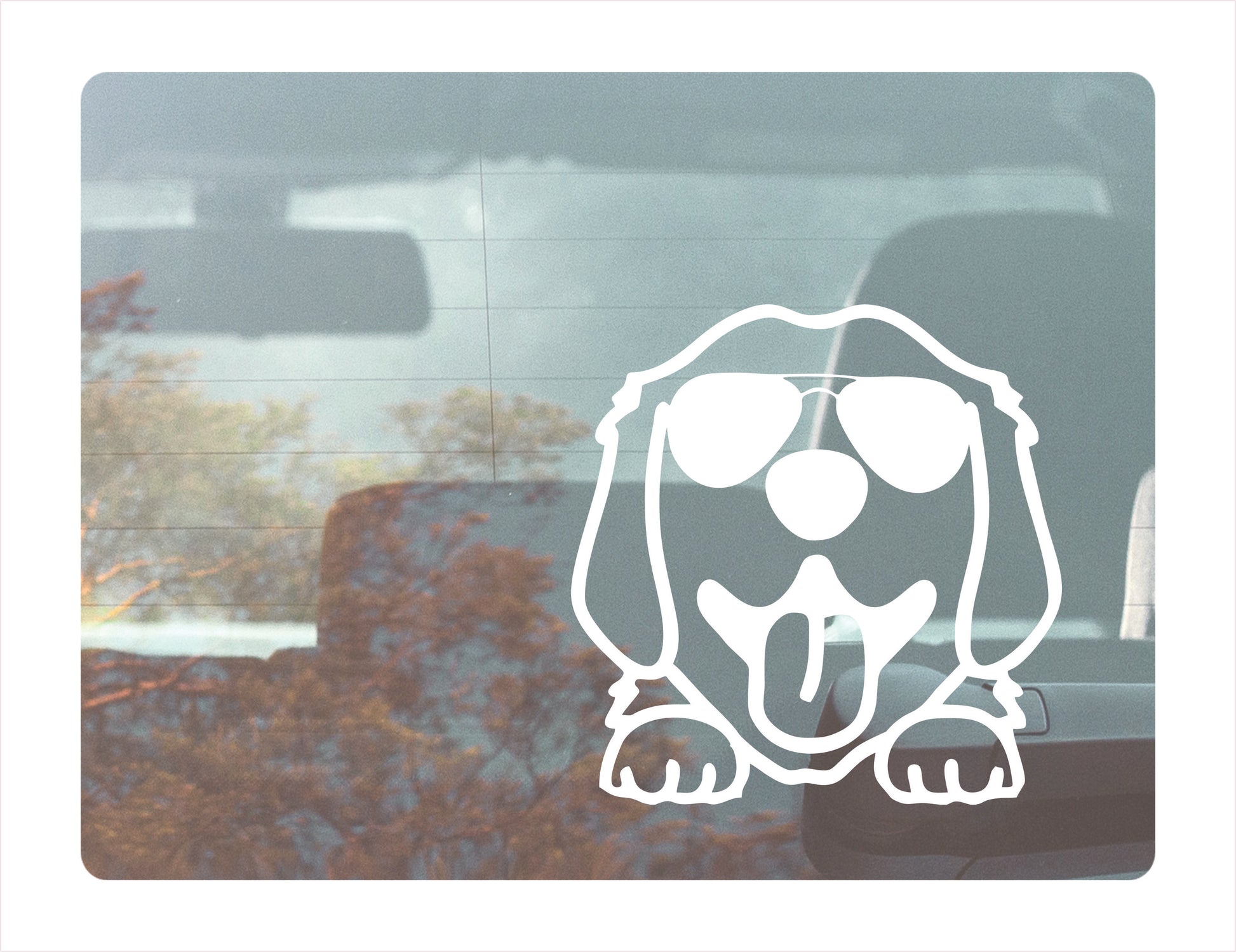 Labrador Glasses White Vinyl Decal Sticker