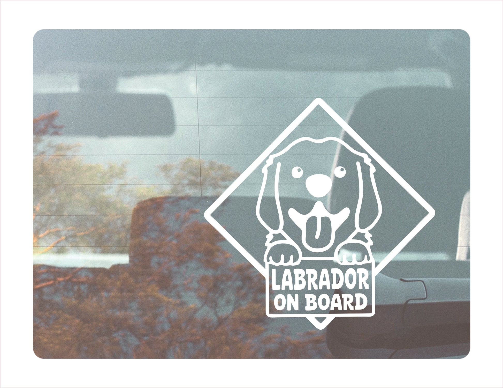 Labrador on board White Vinyl Decal Sticker