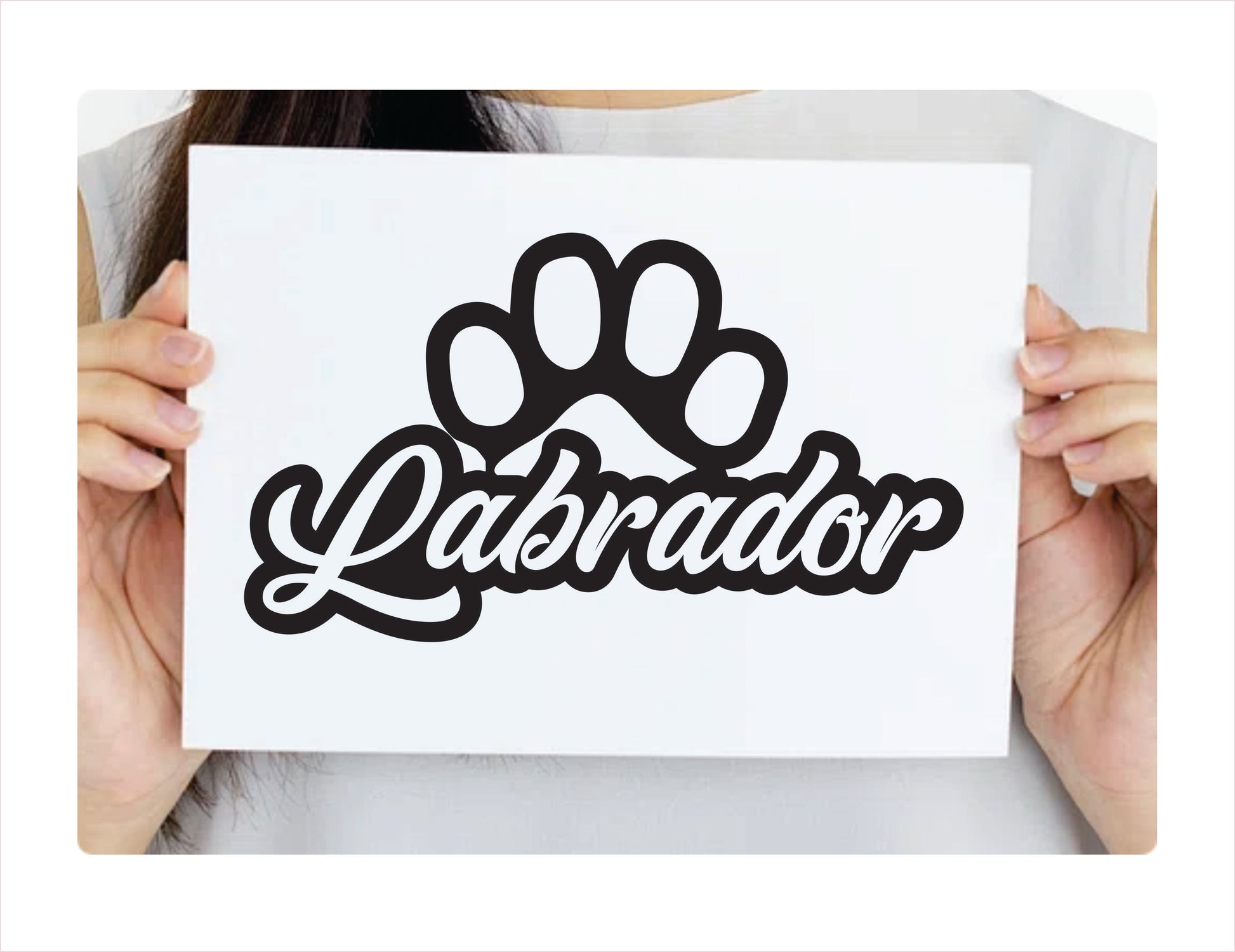 Labrador Paw Black Decal Sticker