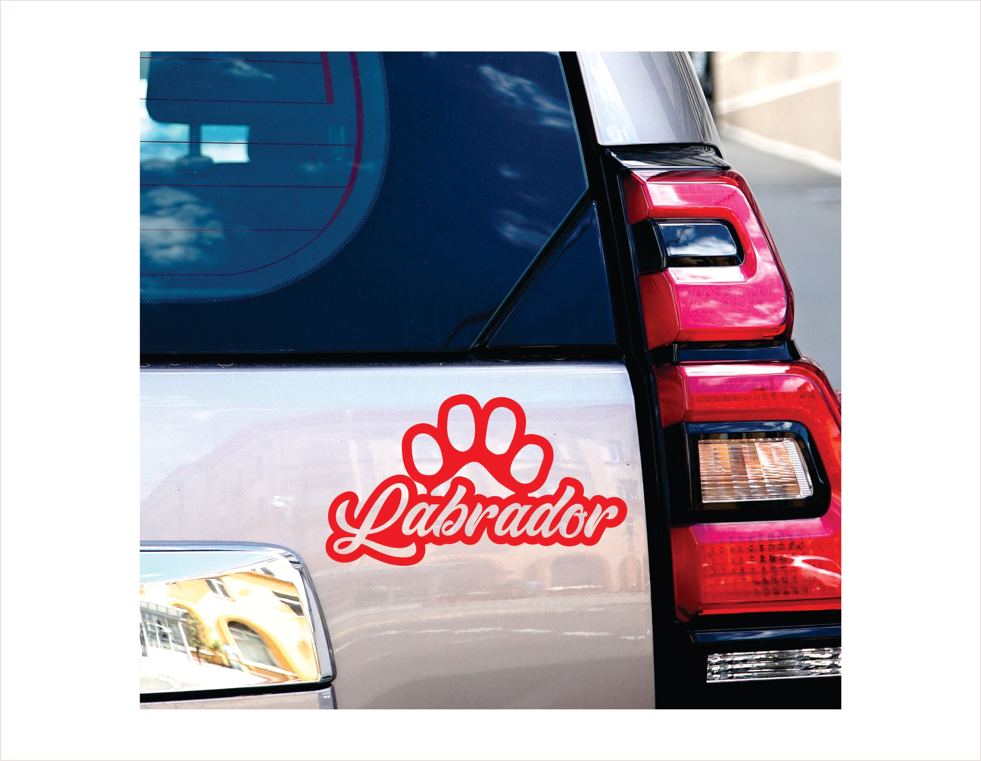 Labrador Paw Red Decal Sticker