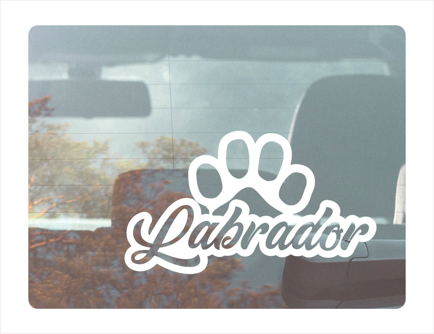 Labrador Paw White Decal Sticker