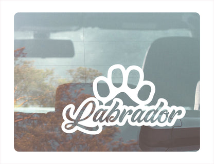 Labrador Paw White Decal Sticker