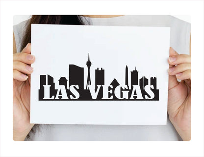 Las Vegas City Usa Black Decal Sticker