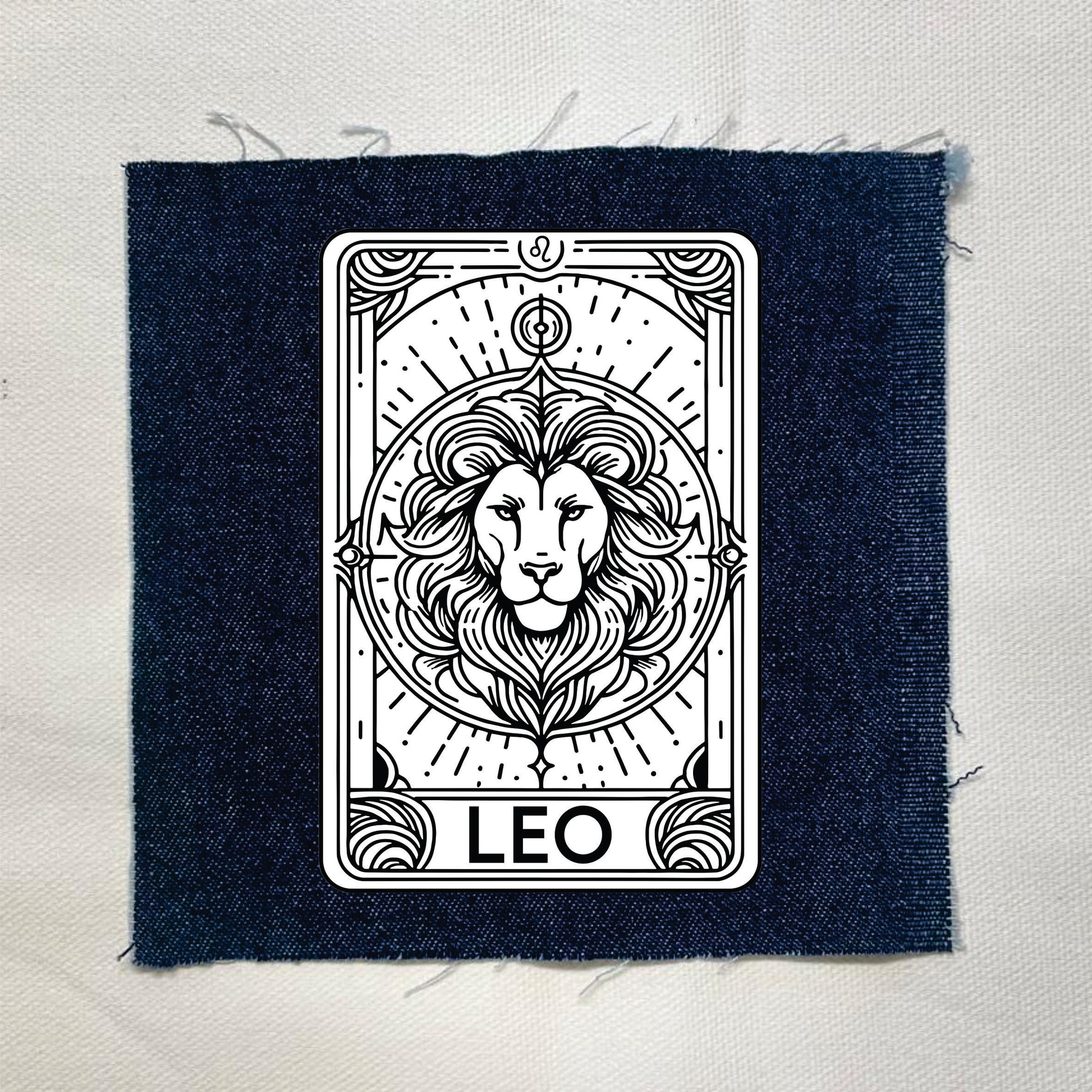 Leo Zodiac Dark Denin Patch