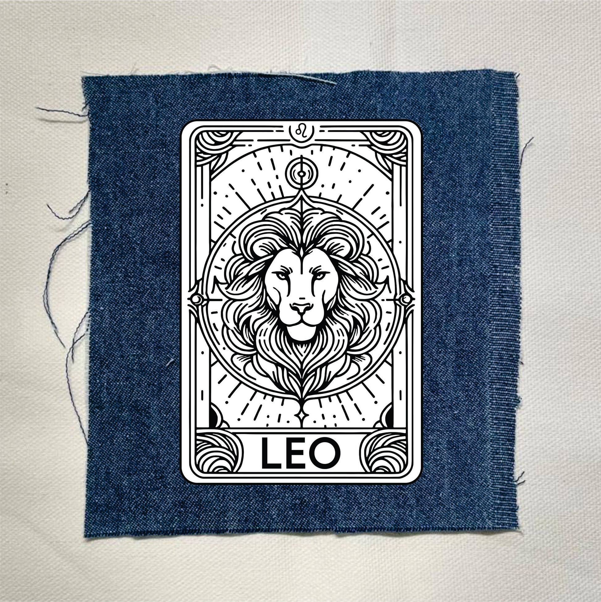 Leo Zodiac Light Denin Patch
