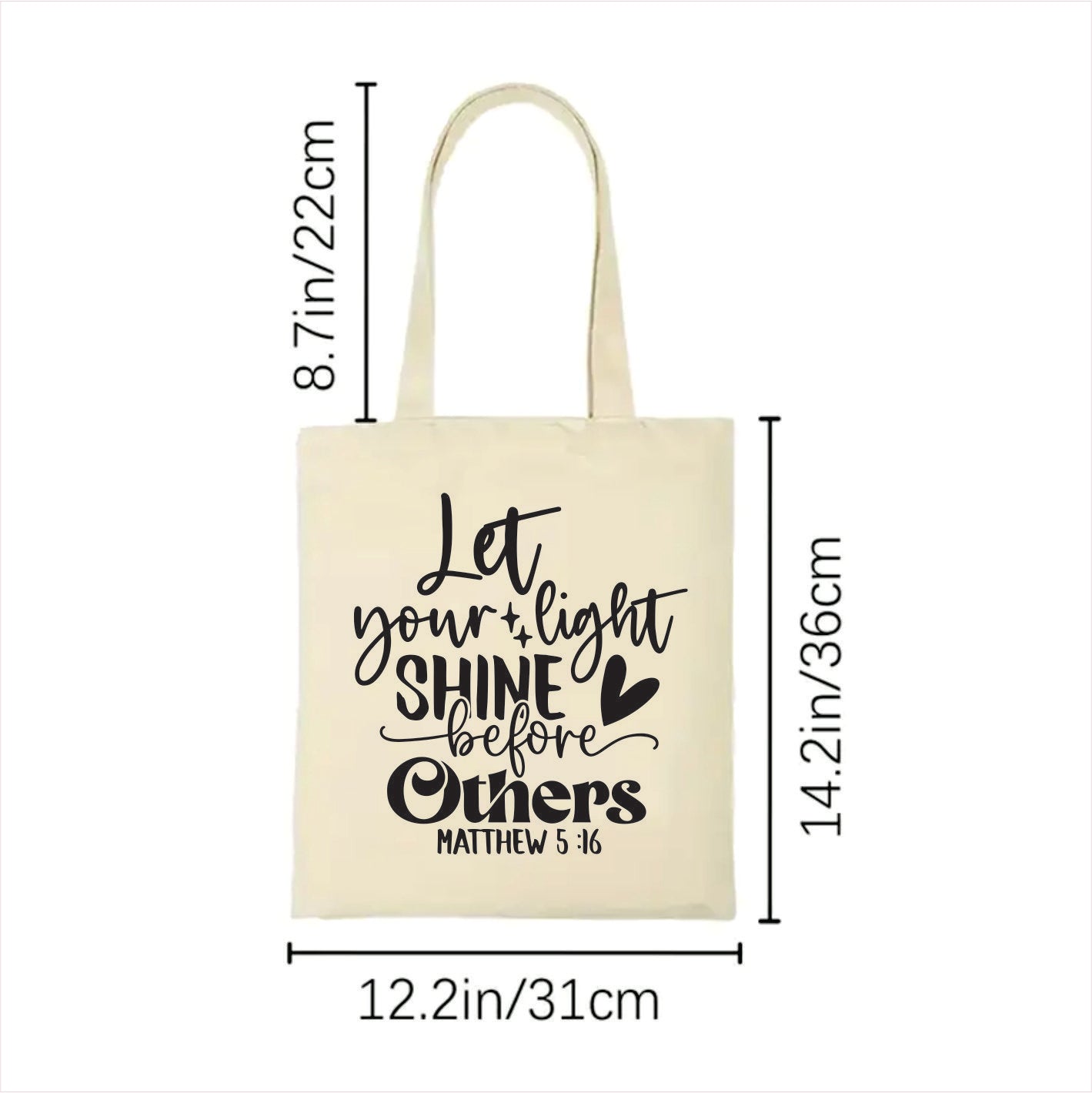 Let your light shine before others canvas tote bag 2