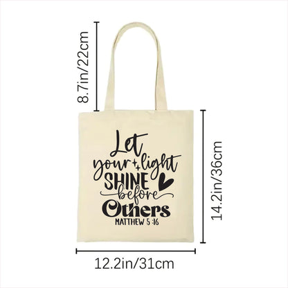 Let your light shine before others canvas tote bag 2