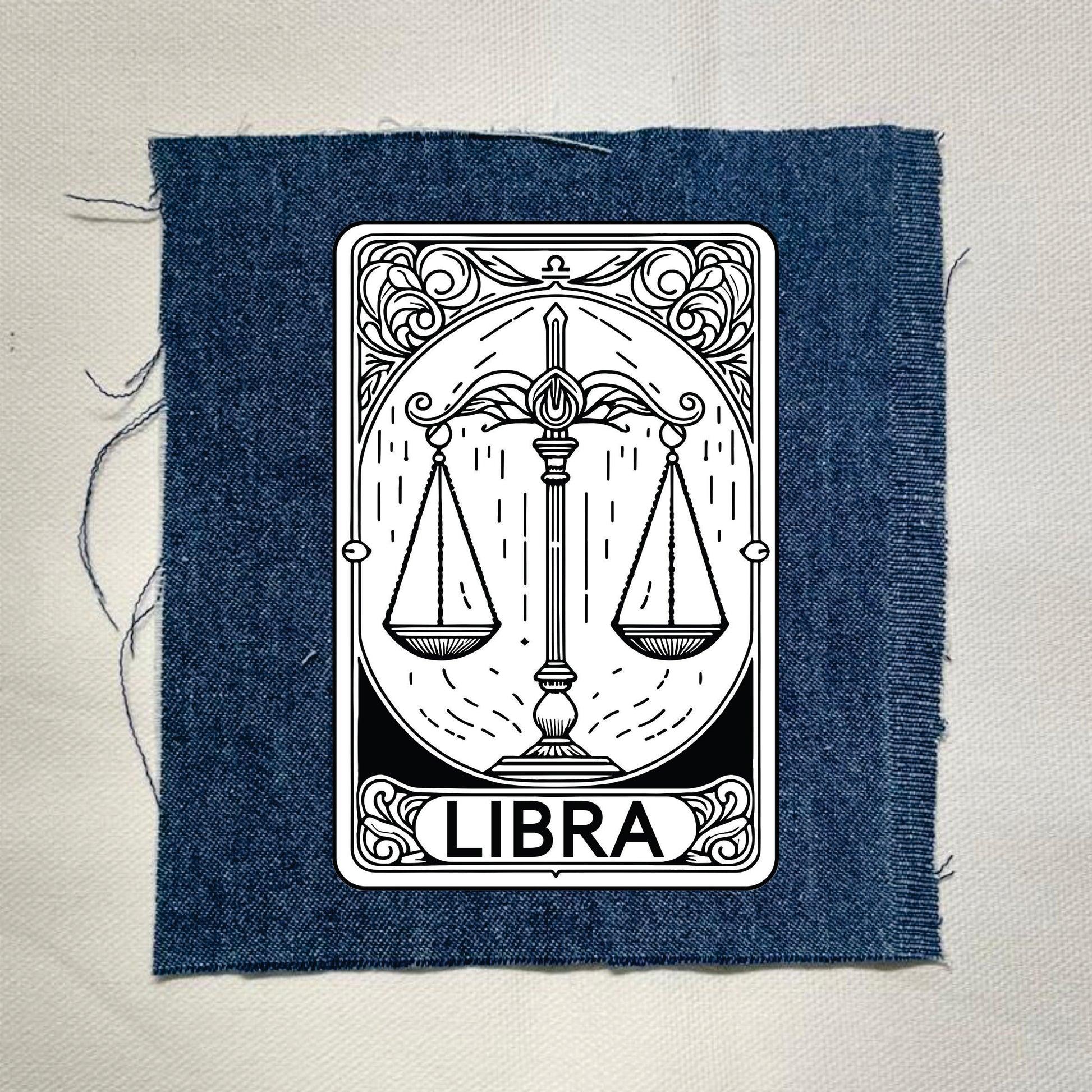 Libra Zodiac Light Denin Patch