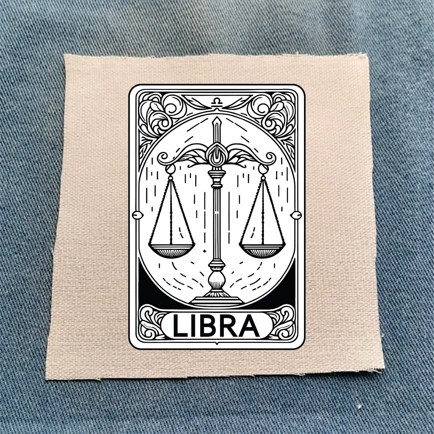 Libra Zodiac White Patch