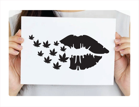 Cannabis Lip Vinyl Decal Sticker  FREE shipping