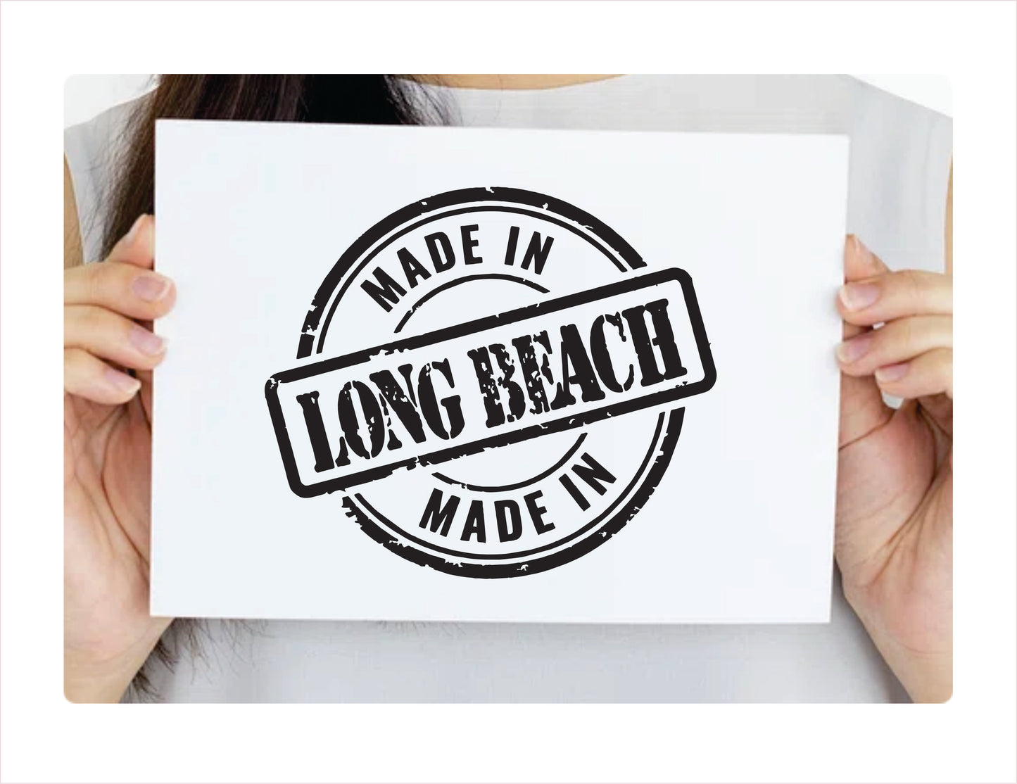 Made in Long Beach California Usa black decal sticker