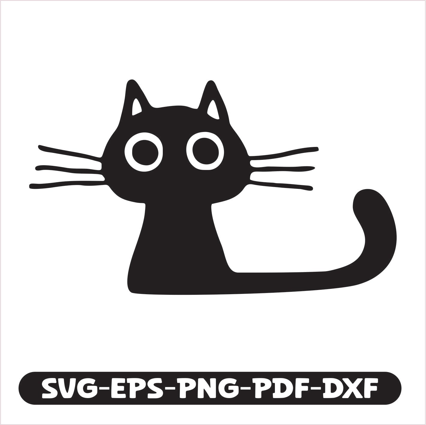 Cat Long Tail SVG EPS PNG PDF DXF Cutting