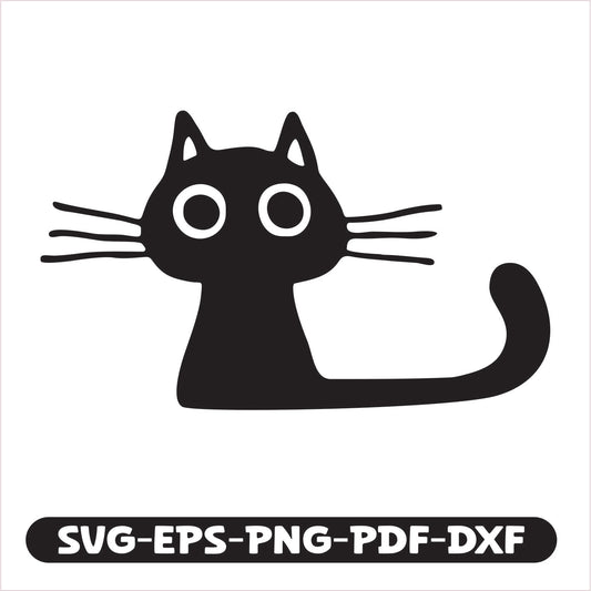 Cat Long Tail SVG EPS PNG PDF DXF Cutting