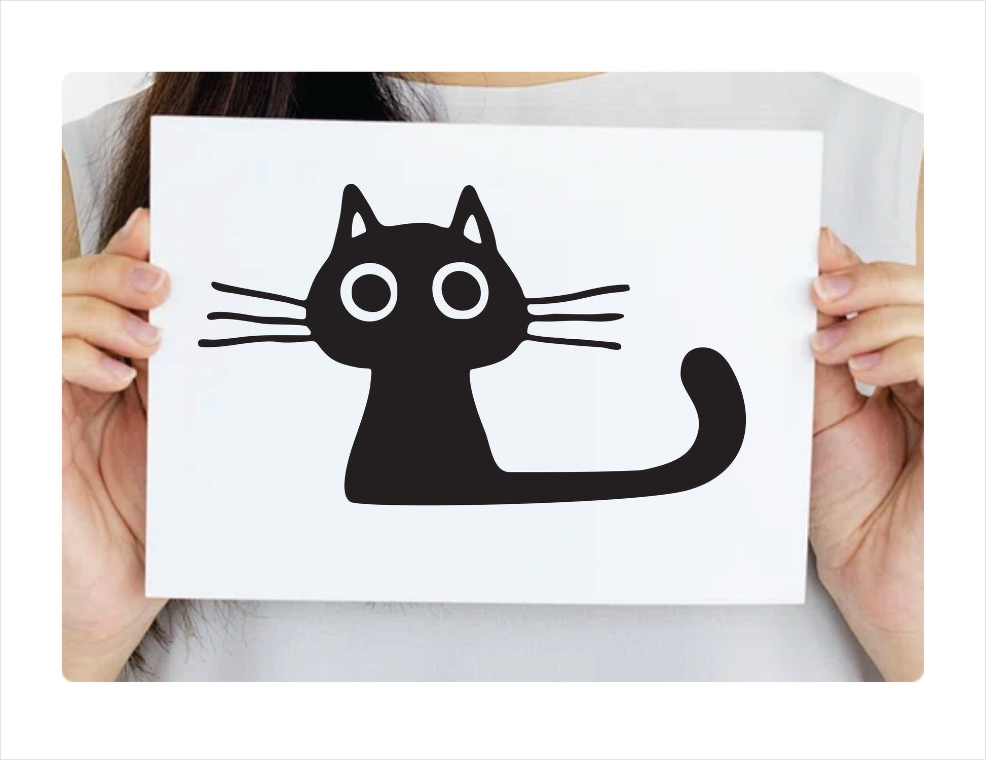 Cat Long Tail Black Decal Sticker
