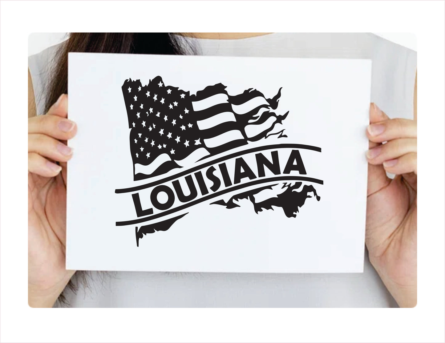 Louisiana State Usa Black Decal Sticker
