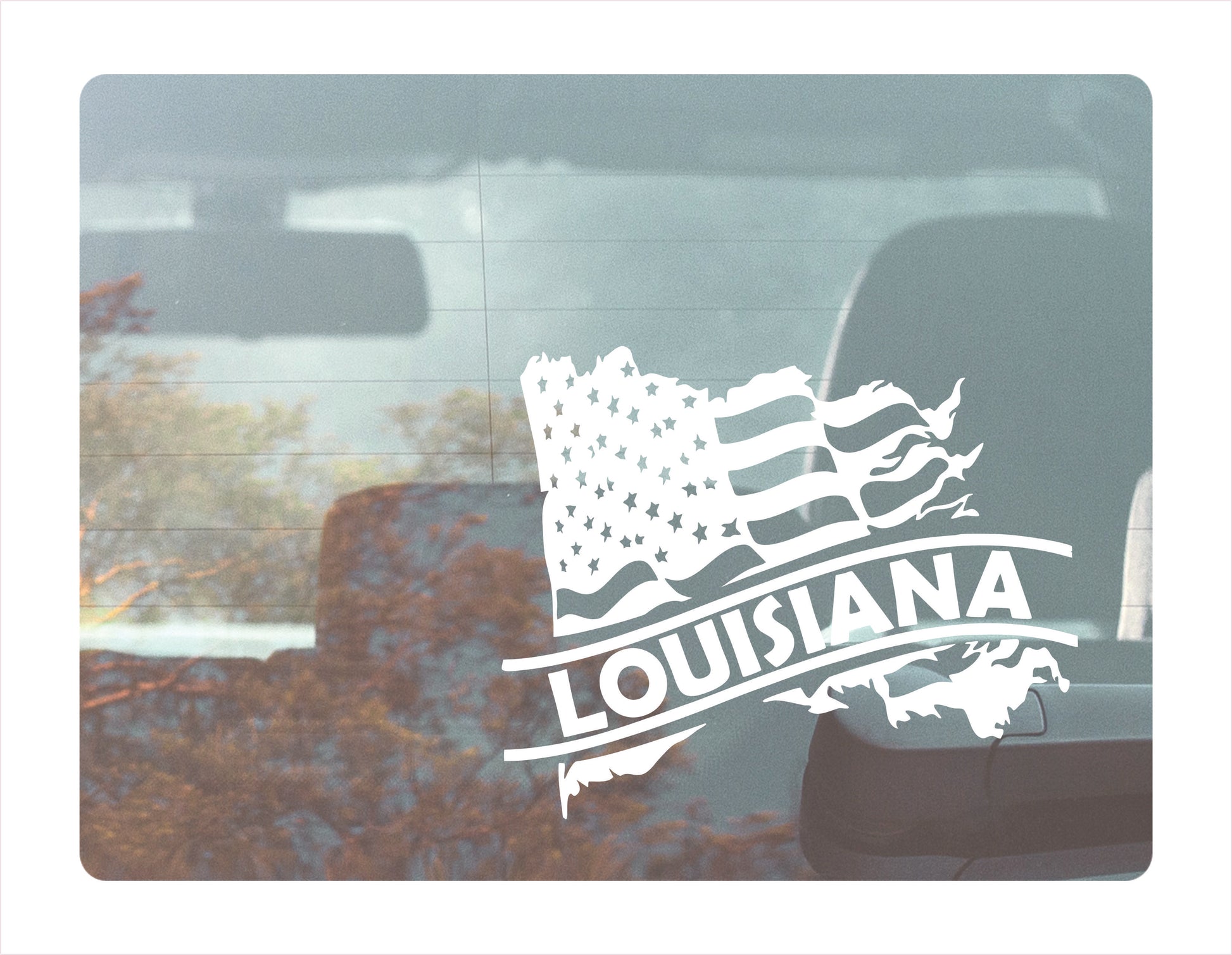 Louisiana State Usa White Decal Sticker