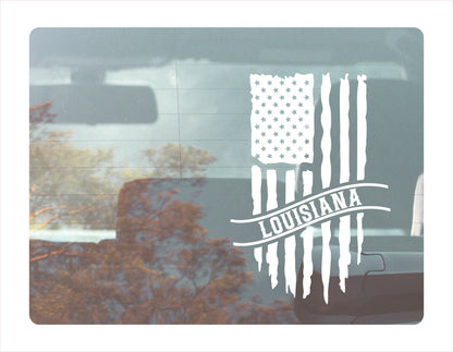 Louisiana Flag Usa White Decal Sticker