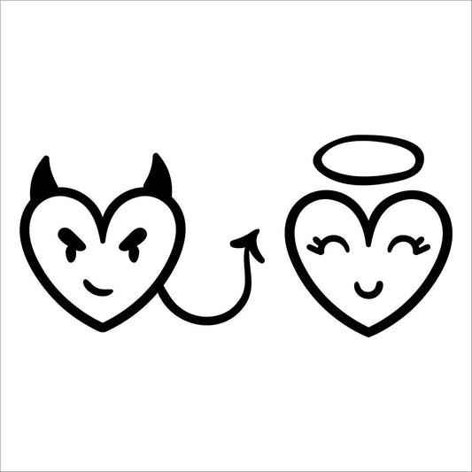 Devil Angel Vinyl Decal Sticker