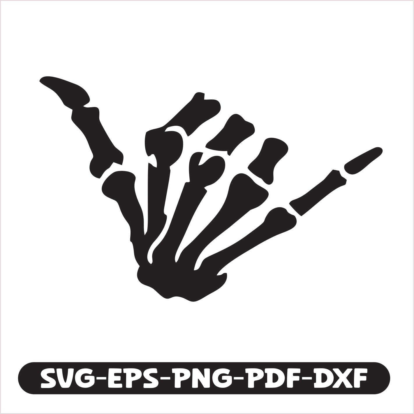Skull Hand SVG EPS PNG PDF DXF Cutting File