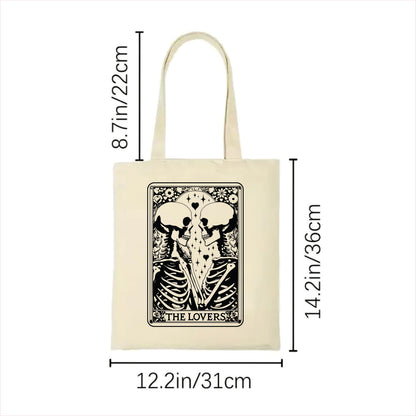 The lovers skull tarot tote bag 2