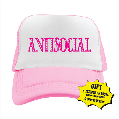 Antisocial Trucker Hat Cap