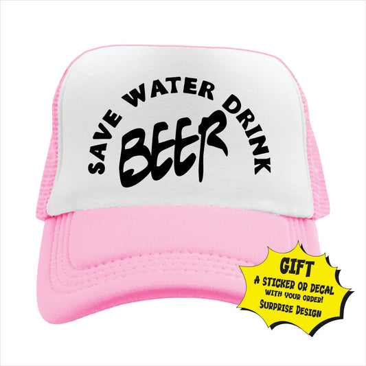 Save Water Drink Beer Trucker Hat Cap