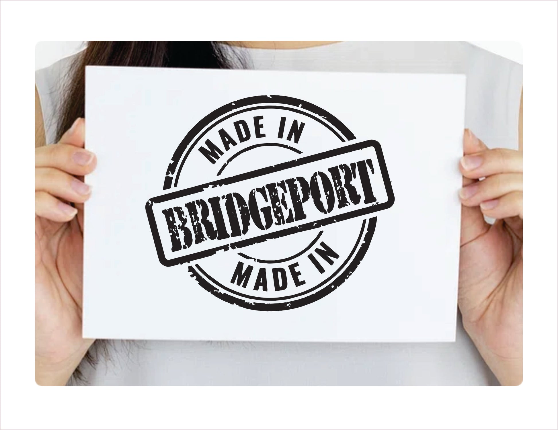 Made in Bridgeport Connecticut USA black decal sticker