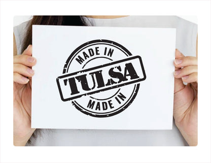Made in Tulsa Oklahoma black Decal Sticker