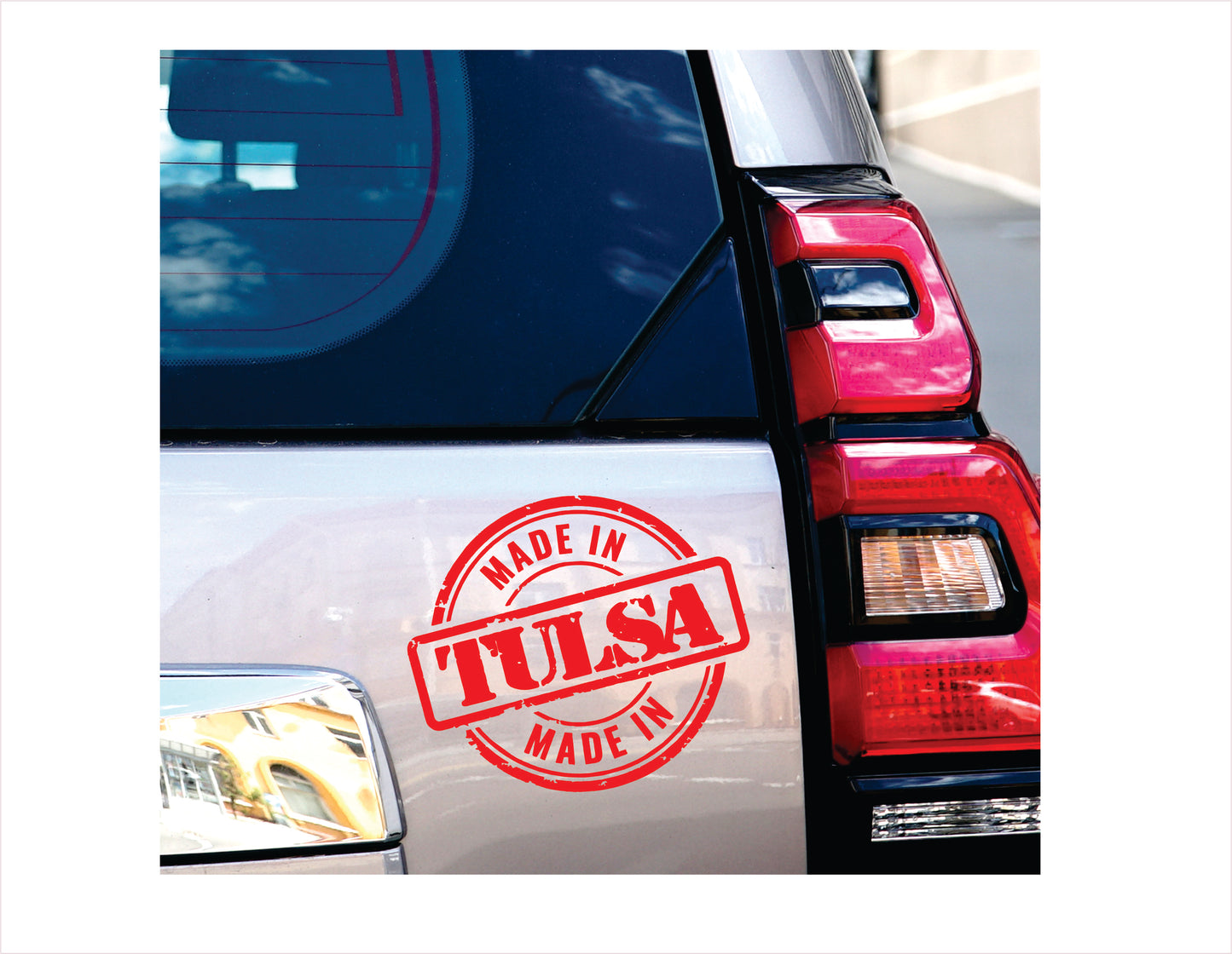 Made in Tulsa Oklahoma red Decal Sticker