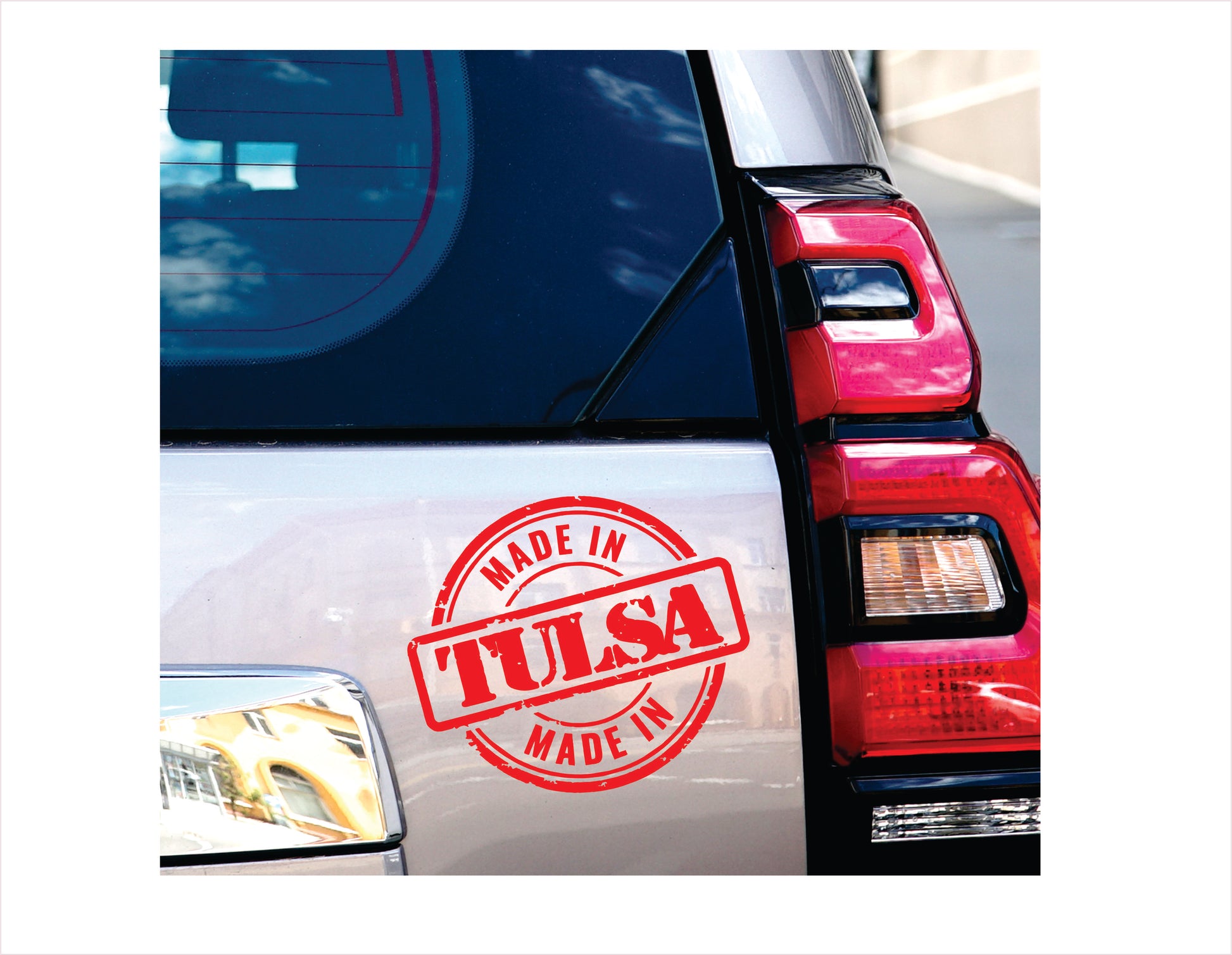 Made in Tulsa Oklahoma red Decal Sticker