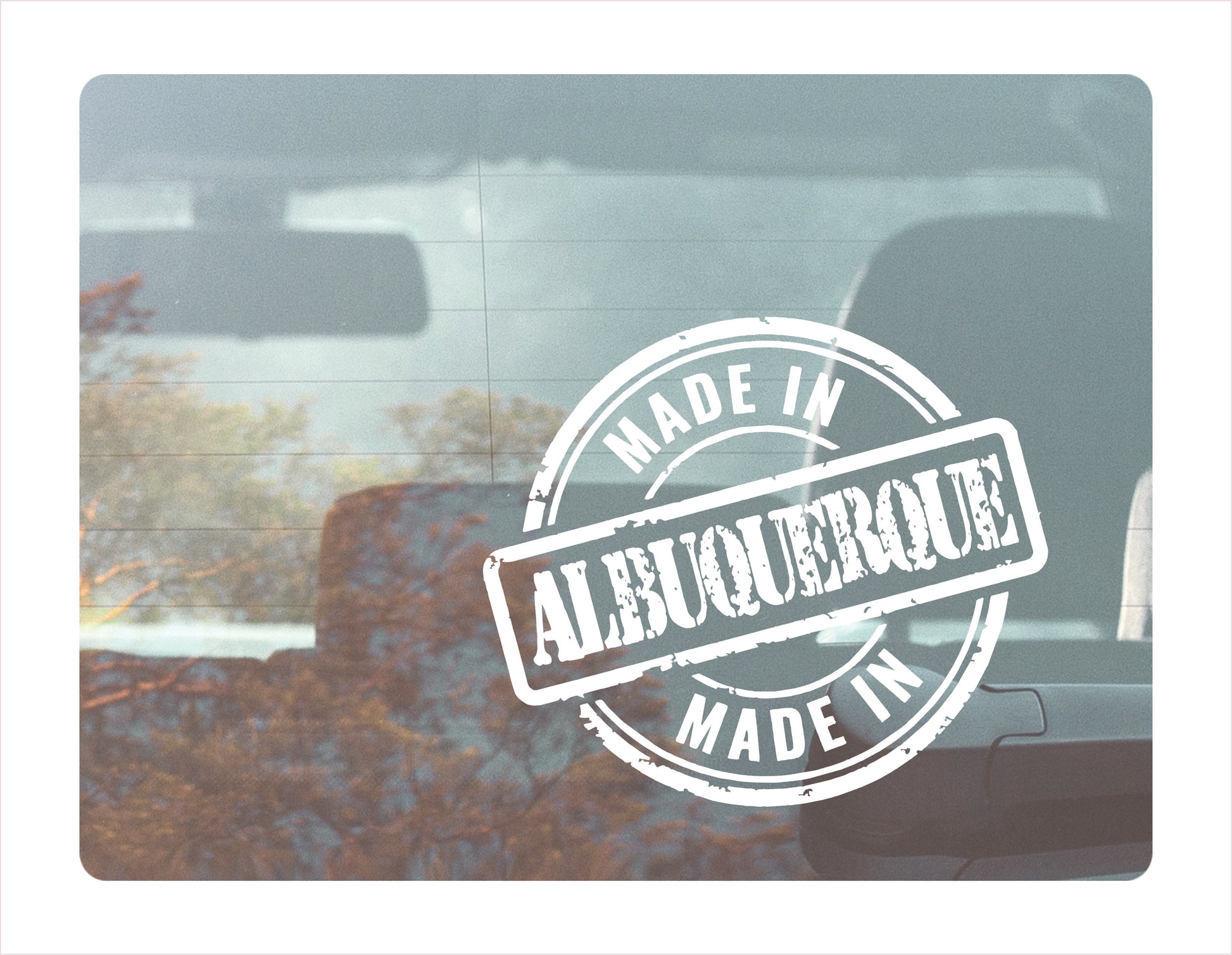 Made in Albuquerque New Mexico white decal sticker
