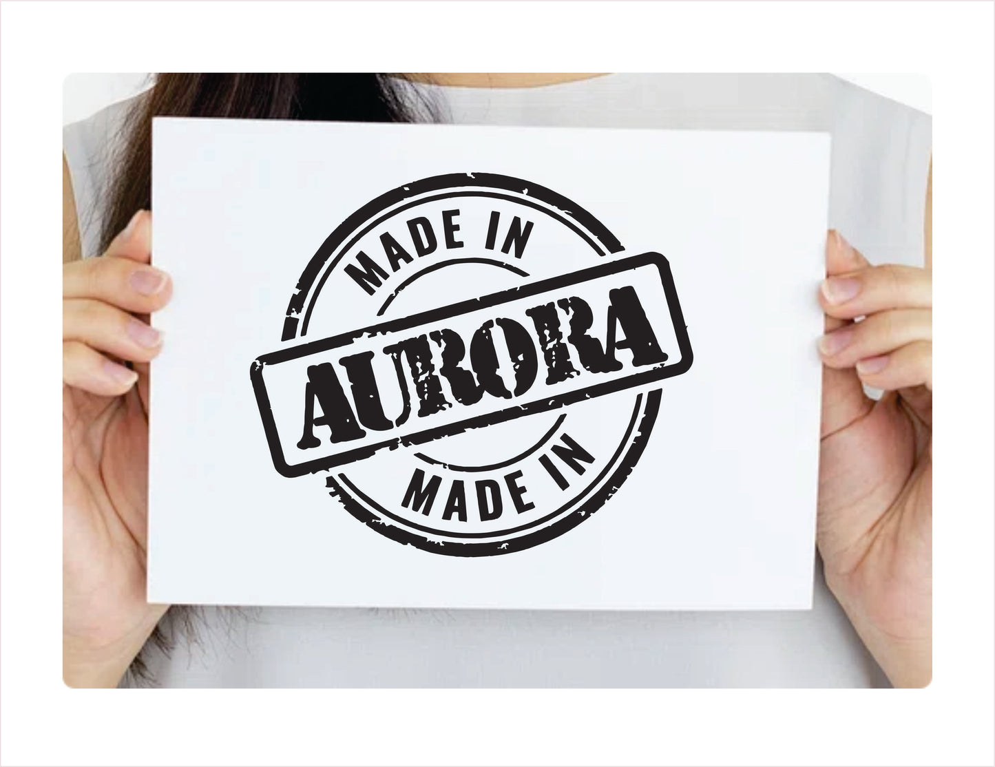 Made in Aurora Colorado black decal sticker