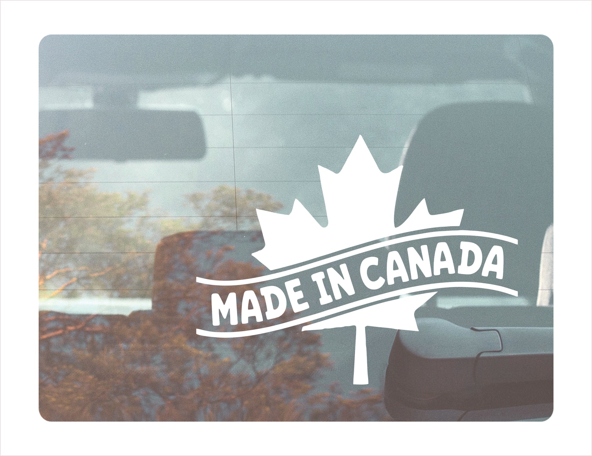 Made in Canada White Decal Sticker