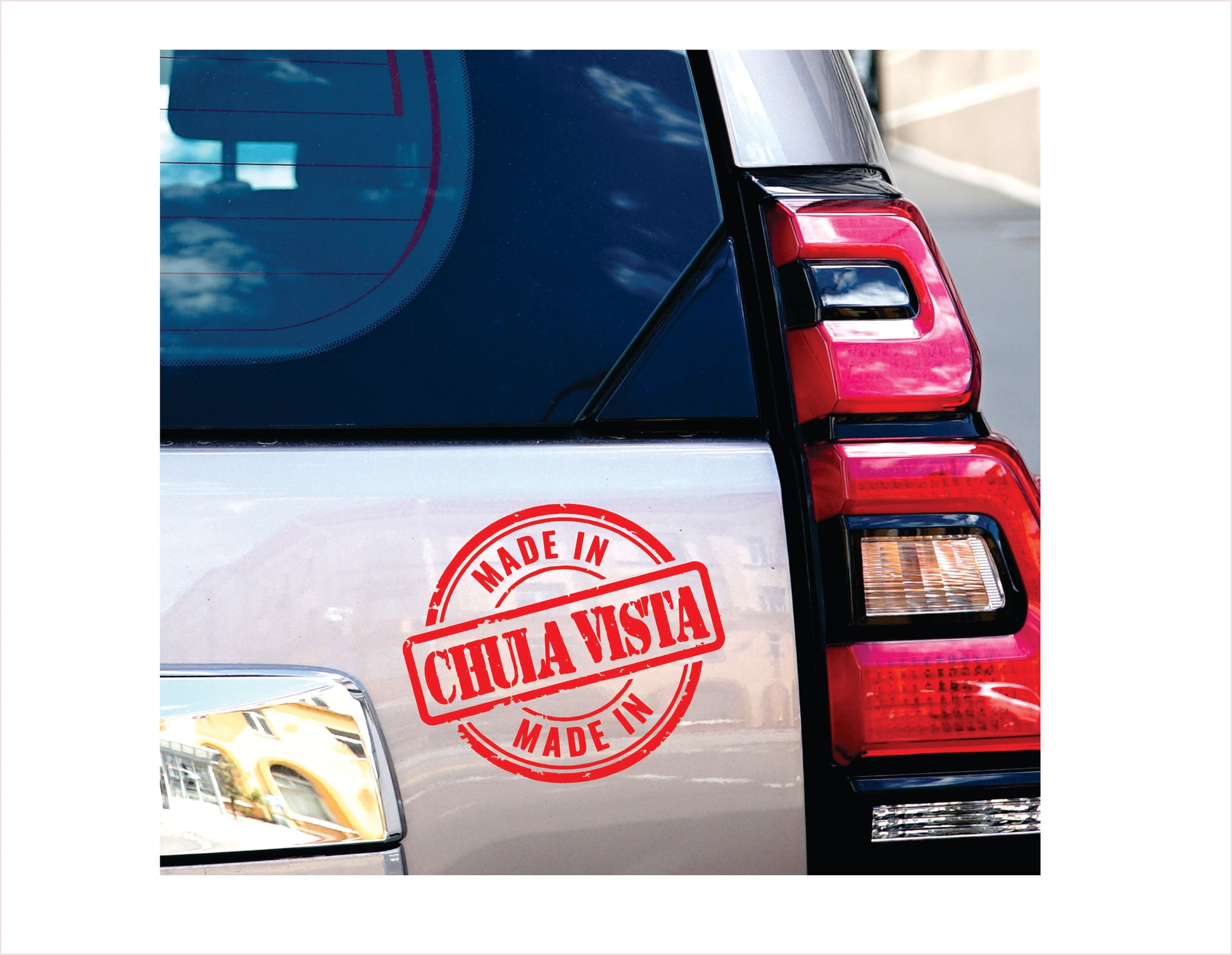 Made in Chula vista California red  decal sticker